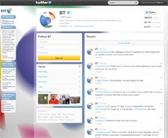 BT Twitter page